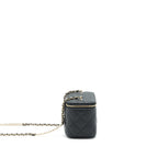 CHANEL 22P LONG VANITY WITH LOGO CHAIN CAVIAR BLACK LGHW