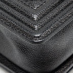 CHANEL SMALL BOY BAG GRAINED CALFSKIN BLACK GHW