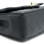 CHANEL MINI RECTANGULAR FLAP BAG BLACK LGHW SERIAL 30