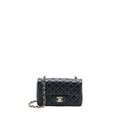 CHANEL CLASSIC MINI RECTANGULAR FLAP BAG LAMBSKIN BLACK LGHW (MICROCHIP)
