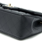 CHANEL MINI RECTANGULAR FLAP BAG BLACK LGHW SERIAL 30