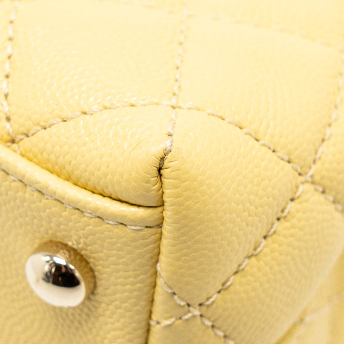 CHANEL MINI COCO HANDLE CAVIAR YELLOW LGHW (MICROCHIP)