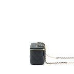 CHANEL 22P LONG VANITY WITH LOGO CHAIN CAVIAR BLACK LGHW
