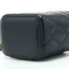 CHANEL 21A GOLD CRUSH MINI VANITY CASE CALFSKIN BLACK GHW