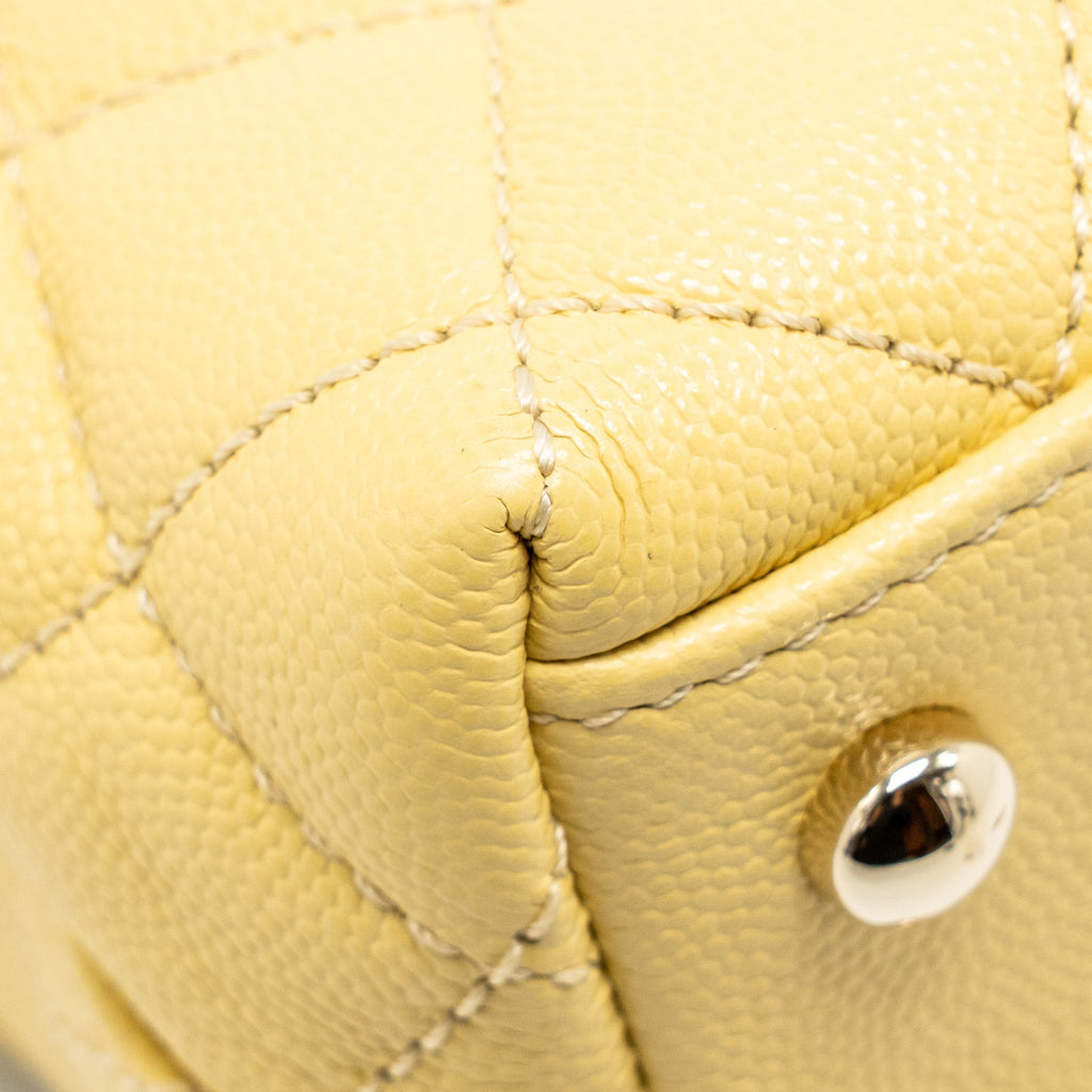 CHANEL MINI COCO HANDLE CAVIAR YELLOW LGHW (MICROCHIP)