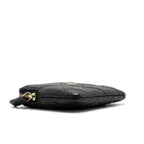 CHANEL SQUARE ZIPPER POUCH CARD HOLDER CAVIAR BLACK LGHW (MICROCHIP)