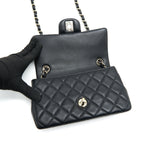 CHANEL MINI RECTANGULAR FLAP BAG BLACK LGHW SERIAL 30