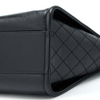CHANEL DEAUVILLE TOTE BAG CALFSKIN BLACK WITH DETAIL LOGO GHW