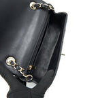 CHANEL MINI RECTANGULAR FLAP BAG BLACK LGHW SERIAL 30