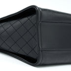 CHANEL DEAUVILLE TOTE BAG CALFSKIN BLACK WITH DETAIL LOGO GHW