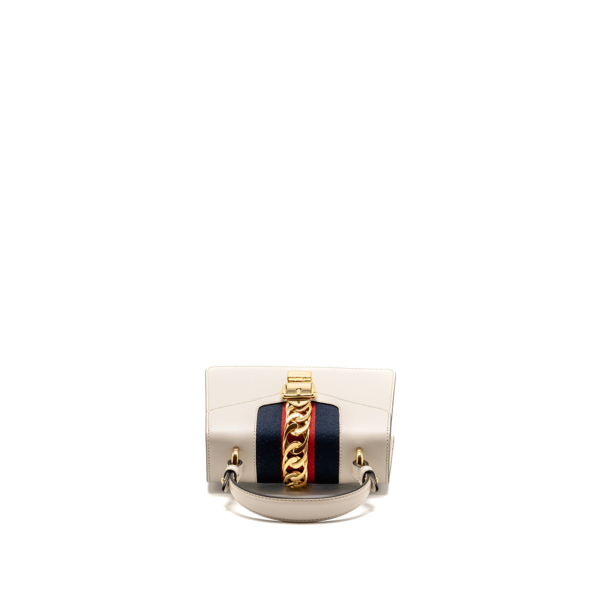 Gucci top handle mini Sylvie bag calfskin white GHW