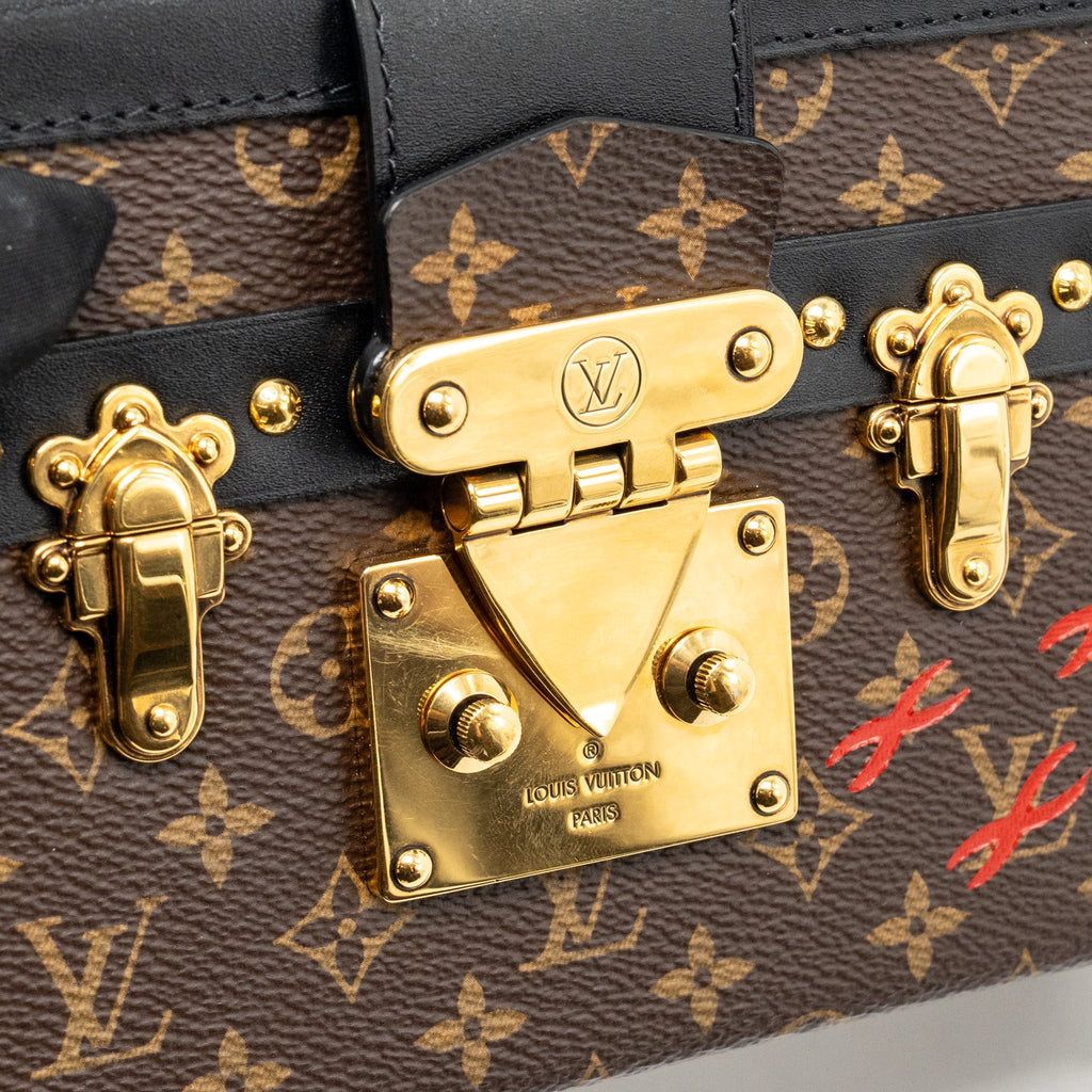 Louis Vuitton Petite Malle Monogram Canvas / Smooth Calfskin Brown / Black GHW