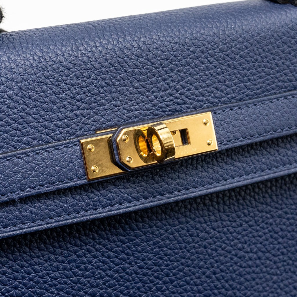 Hermes Kelly 25 Togo Bleu Saphir GHW