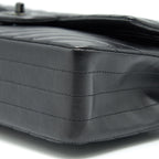 CHANEL CHEVRON MEDIUM CLASSIC DOUBLE FLAP BAG SO BLACK