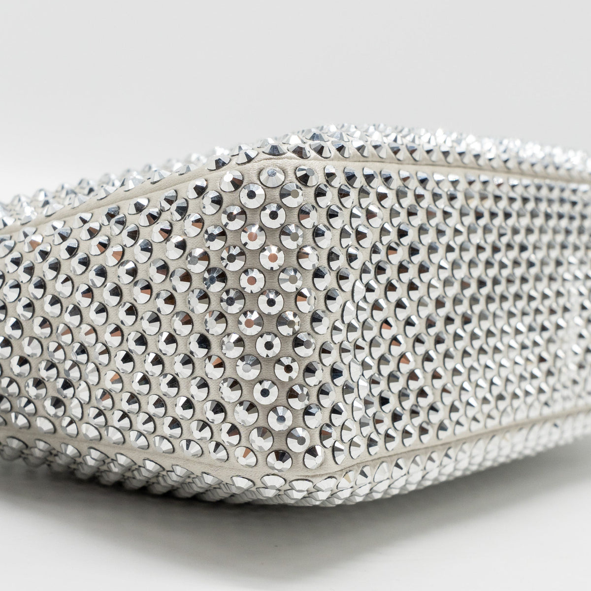 PRADA RE-EDITION SATIN CRYSTAL MINI BAG SILVER SHW