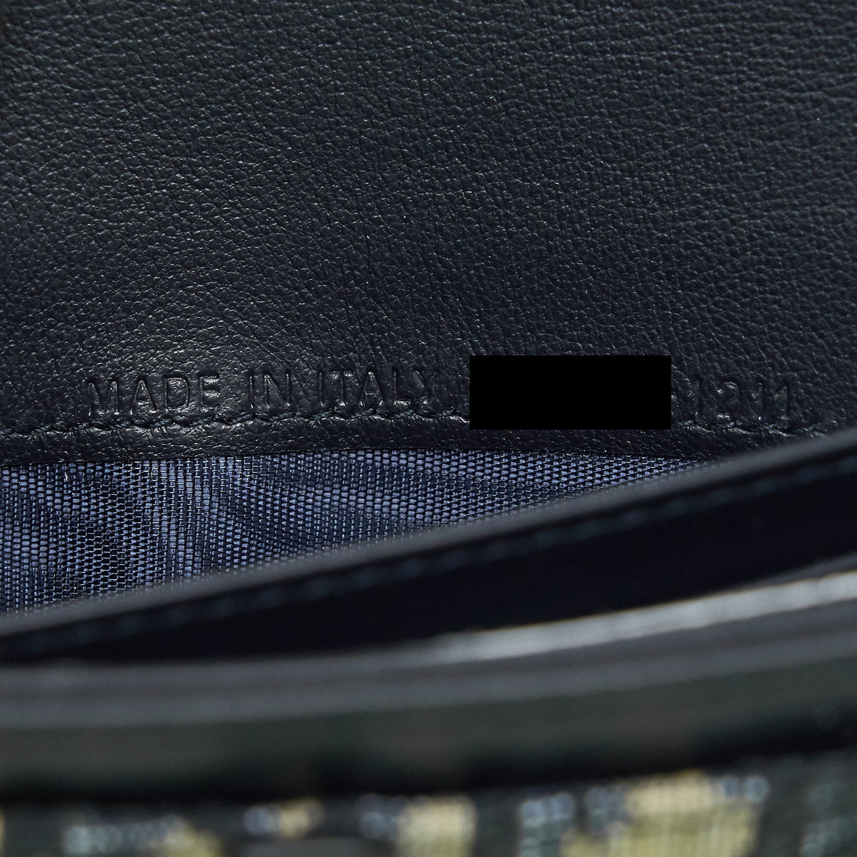 DIOR SADDLE WALLET ON CHAIN BLUE OBLIQUE JACQUARD