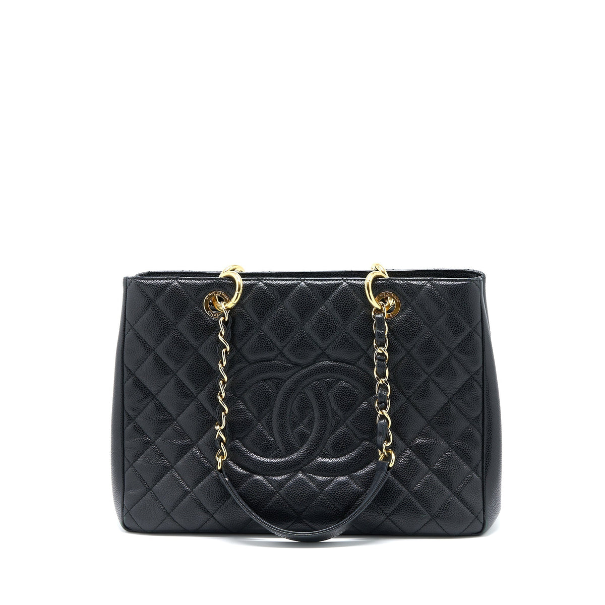 CHANEL GRAND SHOPPING TOTE BAG CAVIAR BLACK GHW