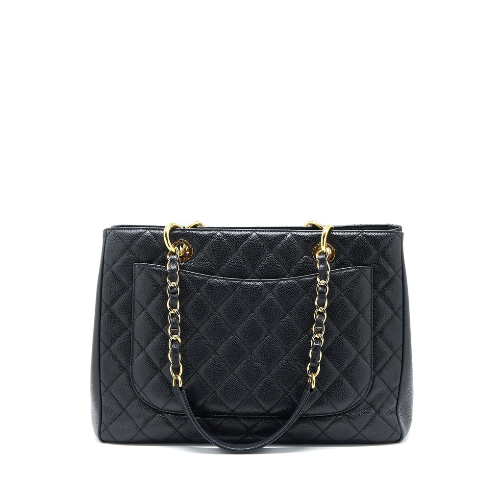 CHANEL GRAND SHOPPING TOTE BAG CAVIAR BLACK GHW