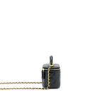 CHANEL TOP HANDLE MINI VANITY CASE LAMBSKIN BLACK GHW