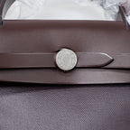 HERMES HERBAG 31 ZIP BAG TOILE H BERLINE CANVAS/VACHE HUNTER CASSIS/BLACK/ROUGE SELLIER SHW