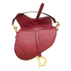 DIOR MEDIUM SADDLE BAG GRAINED CALFSKIN RED GHW