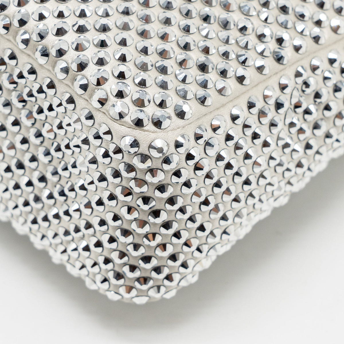 PRADA RE-EDITION SATIN CRYSTAL MINI BAG SILVER SHW