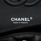 CHANEL CHEVRON MEDIUM CLASSIC DOUBLE FLAP BAG SO BLACK