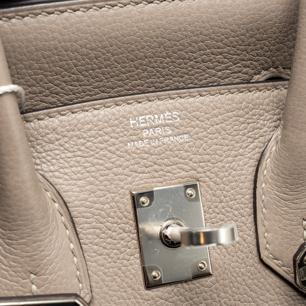 Hermes Birkin 25 Taurillon Novillo M8 Gris Asphalte SHW
