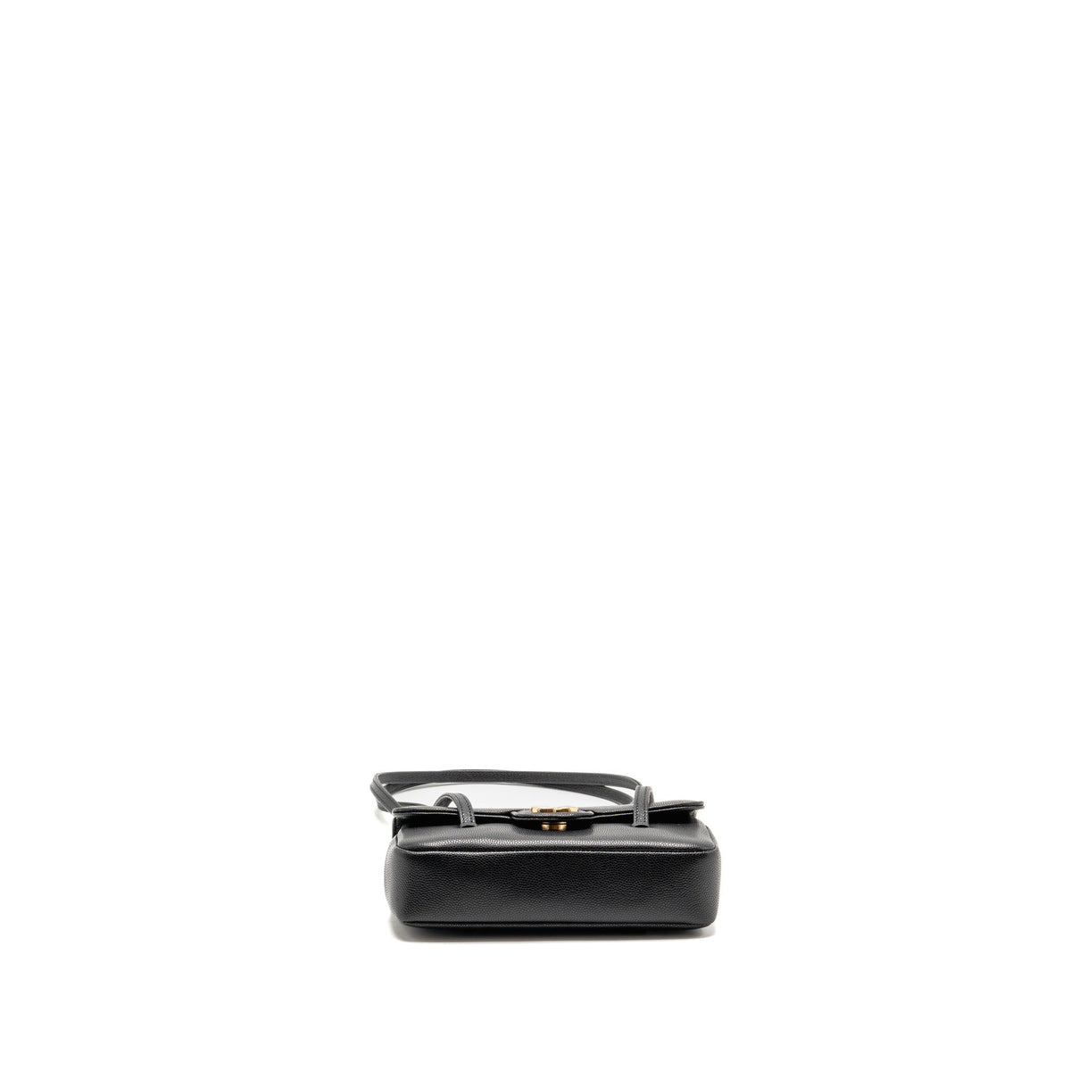 Chanel Preppy Coco Clutch with Leather Strap Grained Shiny Calfskin Black GHW (Microchip)