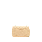 CHANEL MINI RECTANGULAR LAMBSKIN BEIGE LGHW(MICROCHIP)
