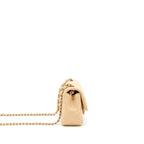 CHANEL MINI RECTANGULAR LAMBSKIN BEIGE LGHW(MICROCHIP)