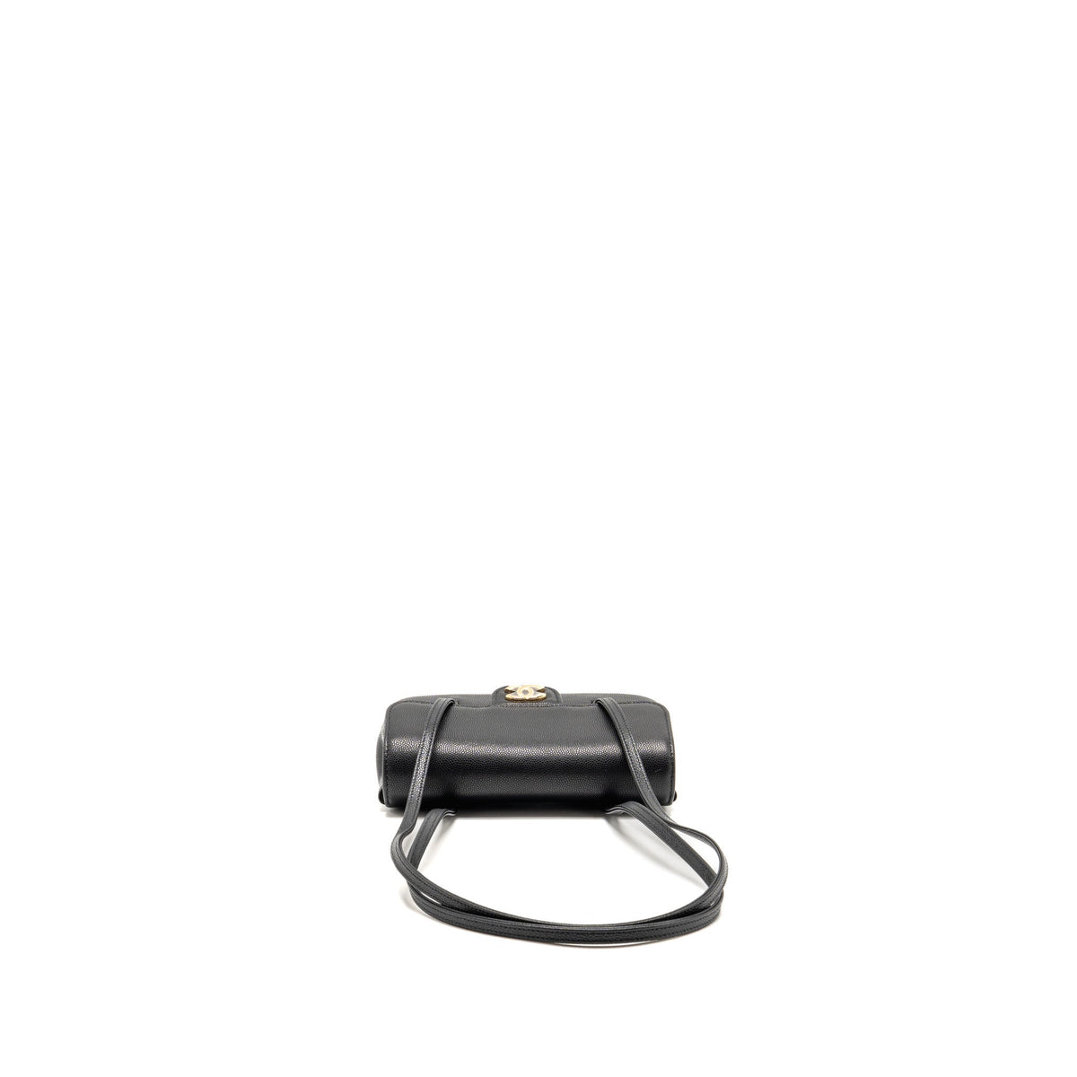 Chanel Preppy Coco Clutch with Leather Strap Grained Shiny Calfskin Black GHW (Microchip)