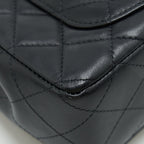 CHANEL MINI RECTANGULAR FLAP BAG WITH BAG CHARMS GIANT CHAINS LAMBSKIN BLACK GHW