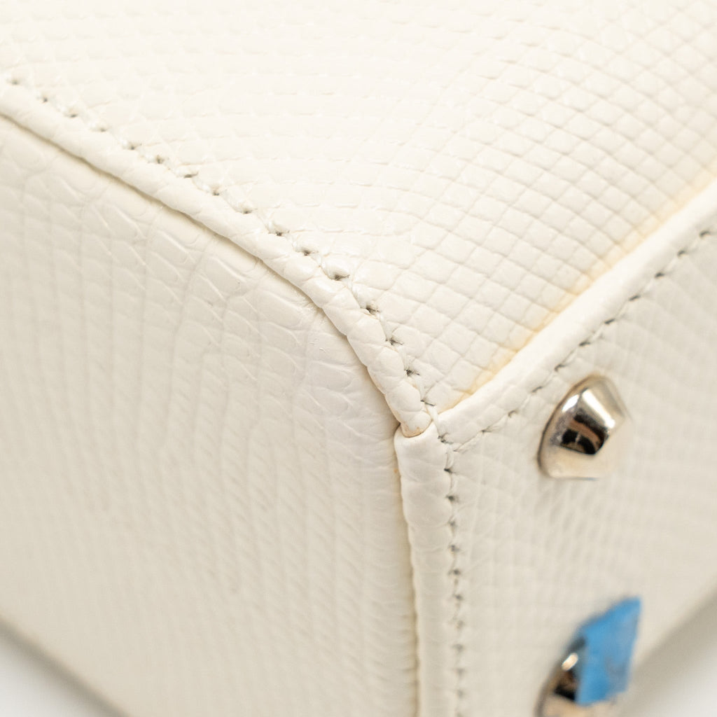 DIOR MINI LADY DIOR LIZARD WHITE LGHW