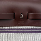 HERMES HERBAG 31 ZIP BAG TOILE H BERLINE CANVAS/VACHE HUNTER CASSIS/BLACK/ROUGE SELLIER SHW