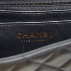 CHANEL MINI RECTANGULAR FLAP BAG WITH BAG CHARMS GIANT CHAINS LAMBSKIN BLACK GHW