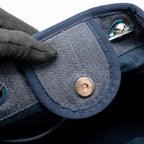 CHANEL DEAUVILLE TOTE BAG DENIM/CALFSKIN DARK BLUE SHW