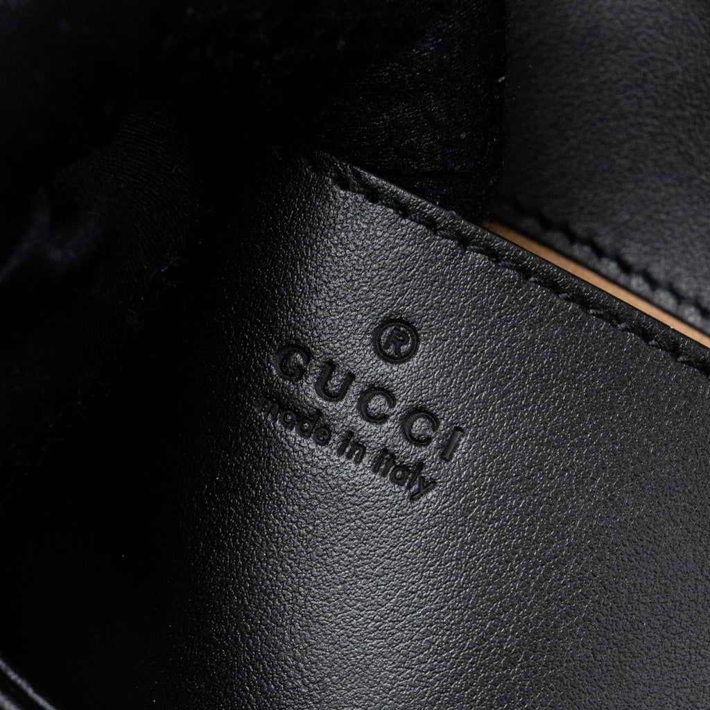GUCCI MINI GG MARMONT MATELASSE BAG LEATHER BLACK GHW