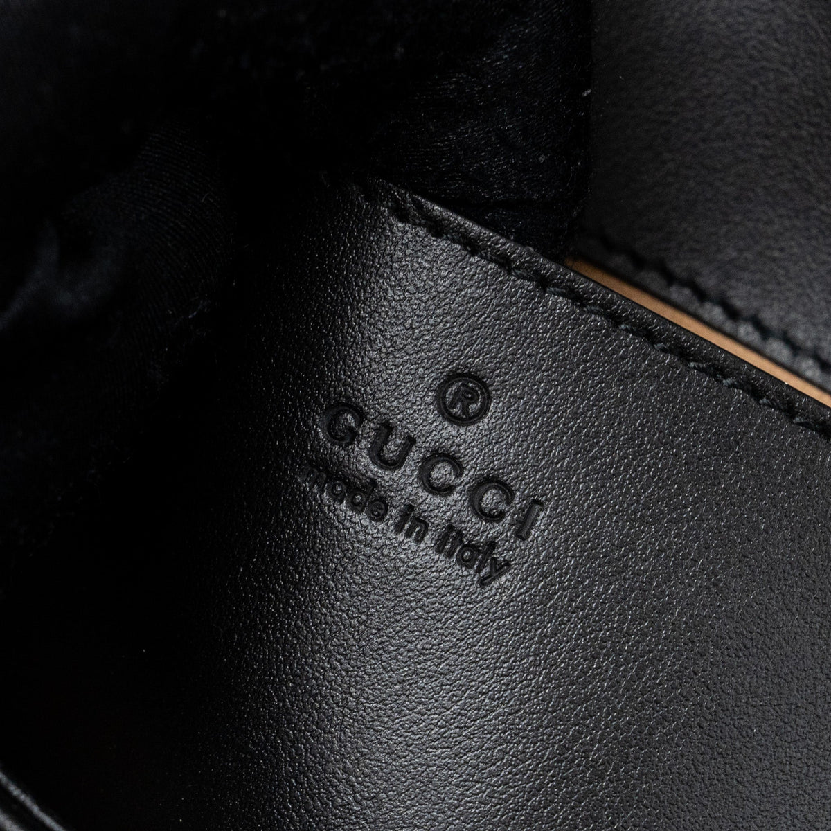 GUCCI MINI GG MARMONT MATELASSE BAG LEATHER BLACK GHW