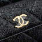 CHANEL 23B ROUND CLUTCH CAVIAR BLACK GHW (MICROCHIP)