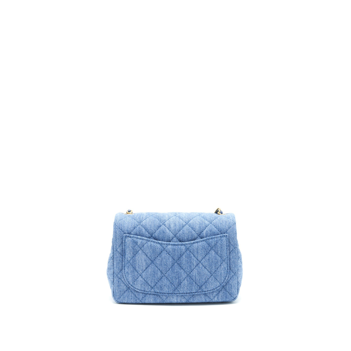 CHANEL 22C DENIM PEARL CRUSH MINI SQUARE FLAP BAG