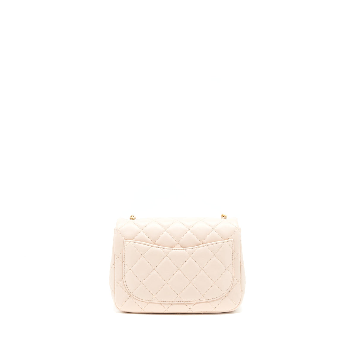 CHANEL 22C PEARL CRUSH MINI SQUARE FLAP BAG LAMBSKIN LIGHT PINK GHW