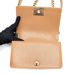 CHANEL 21K SMALL BOY BAG CAVIAR CAMEL LGHW (MICROCHIP)
