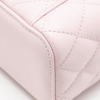 CHANEL 22P LONG VANITY CASE WITH LOGO CHAIN LIGHT PINK CAVIAR LGHW