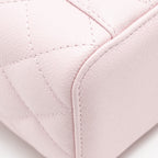 CHANEL 22P LONG VANITY CASE WITH LOGO CHAIN LIGHT PINK CAVIAR LGHW