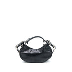BALENCIAGA LE CAGOLE XS SHOULDER BAG ARENA LAMBSKIN BLACK SHW