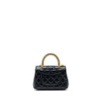 CHANEL 22A MINI COCO HANDLE WITH DETAILED LETTER HANDLE CALFSKIN BLACK BRUSHED GHW (MICROCHIP)