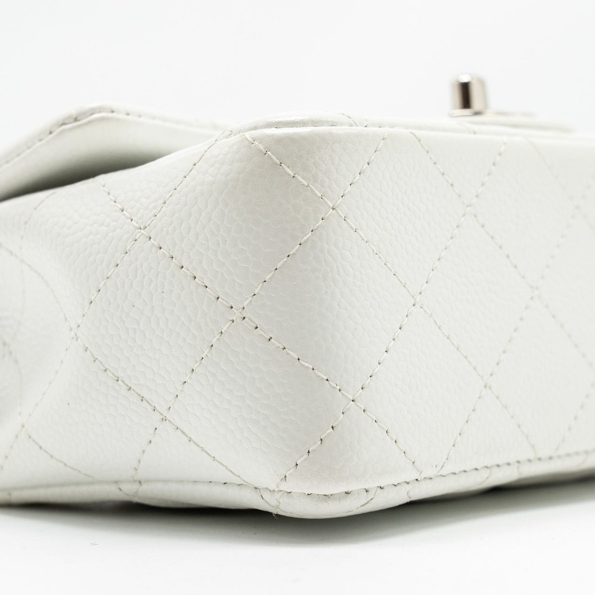 CHANEL MINI RECTANGULAR BAG FLAP BAG CAVIAR WHITE SHW