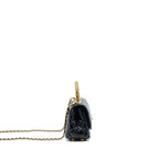 CHANEL 22A MINI COCO HANDLE WITH DETAILED LETTER HANDLE CALFSKIN BLACK BRUSHED GHW (MICROCHIP)