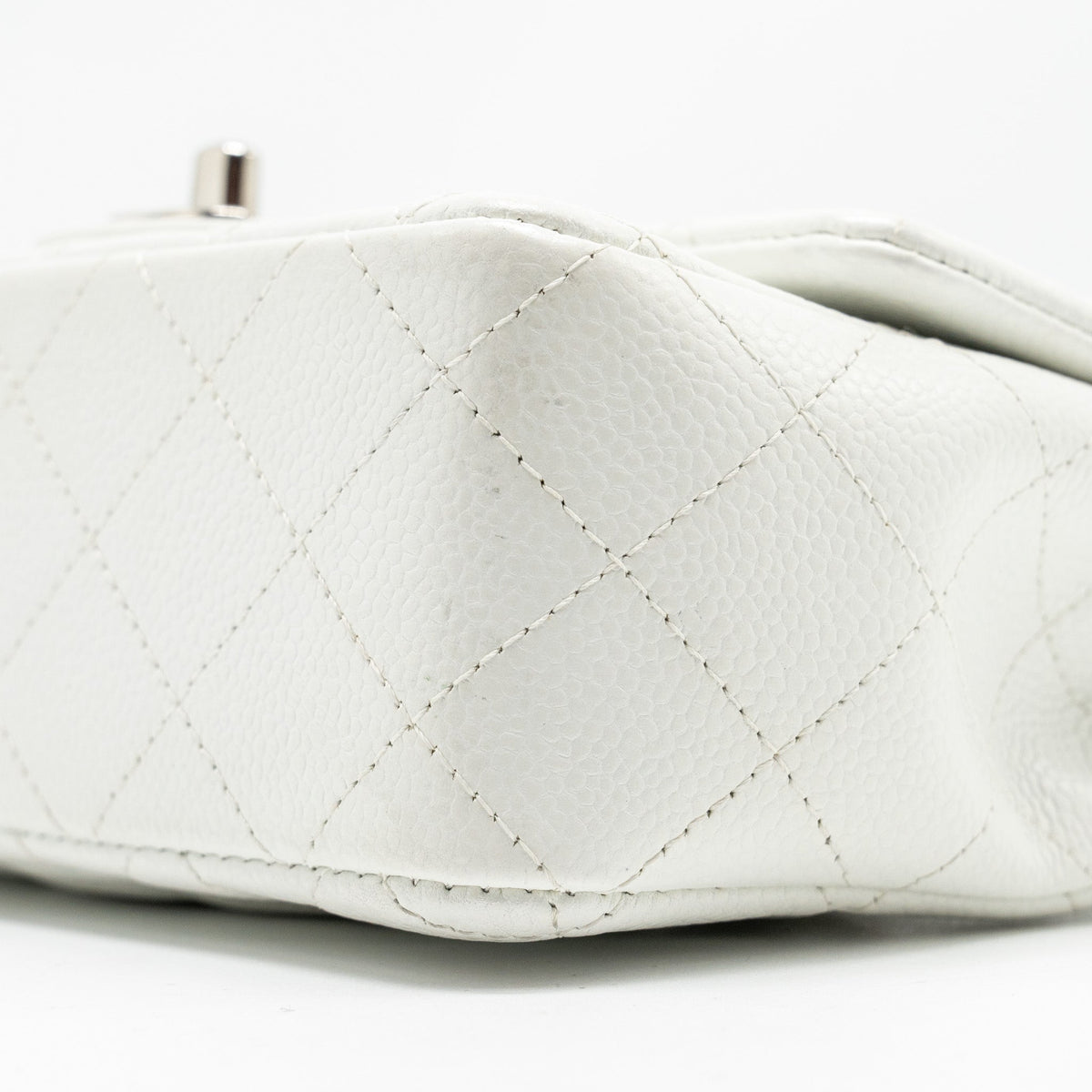 CHANEL MINI RECTANGULAR BAG FLAP BAG CAVIAR WHITE SHW
